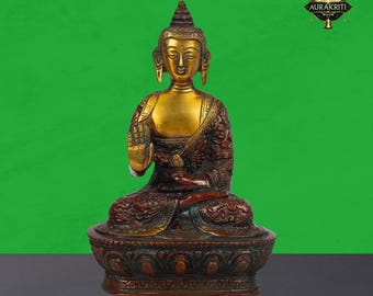 ANCIENNE STATUE DE Bouddha chinois en laiton pour table et vitrine décoration 3 EUR 7,28