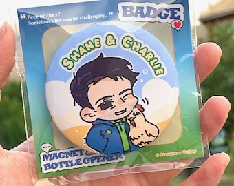Stardew Valley Bottle Opener Magnet Badge: Shane & Charlie
