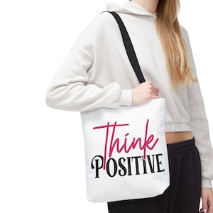Positive Vibes Tote Bag: Eco-Friendly Motivational Shopping Bag