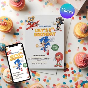 Mobile Sonic The Hedgehog Birthday Invitation Editable Printable Sonic Invitation Digital Sonic Invitation Shadow The Hedgehog Invitation