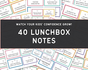 Kids Lunchbox Cards Printable, Lunch Box Notes Positive Deck, Encouraging Motivational Cards, Kids Mental Health, Toddler Anxiety Routine