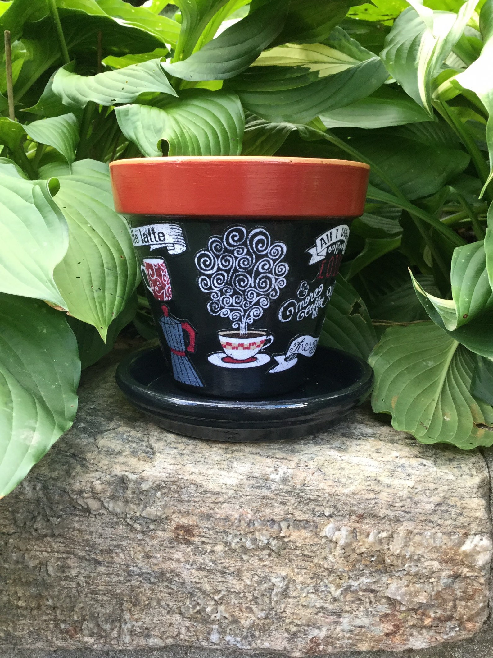 Coffee Lover Flower Pot With Saucer Kitchen Flower Pot Cup Etsy