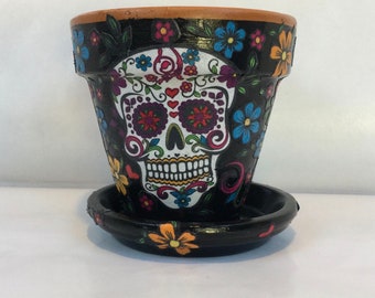 White NUOBESTY Sugar Skulls Flower Pot Day of The Dead Planter Resin Succulent Container Mini Bonsai Holder for Room Garden Landscape White NUOBESTY Sugar Skulls Flower Pot Day of The Dead Planter Resin Succulent Container Mini Bonsai Holder for Room Garden Landscape