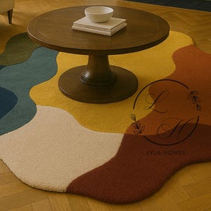 Irregular Modern Wool Hand Tuffted Rug for living room, bedroom,kids, hallway, Solid Rugs layered  wool Rugs 10x14,8x10,9x12, custom rugs