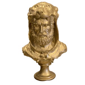 Hercules Statue 50cm | Greek Hero Herakles Bust | Mythological Sculpture | Classic Resin Decor