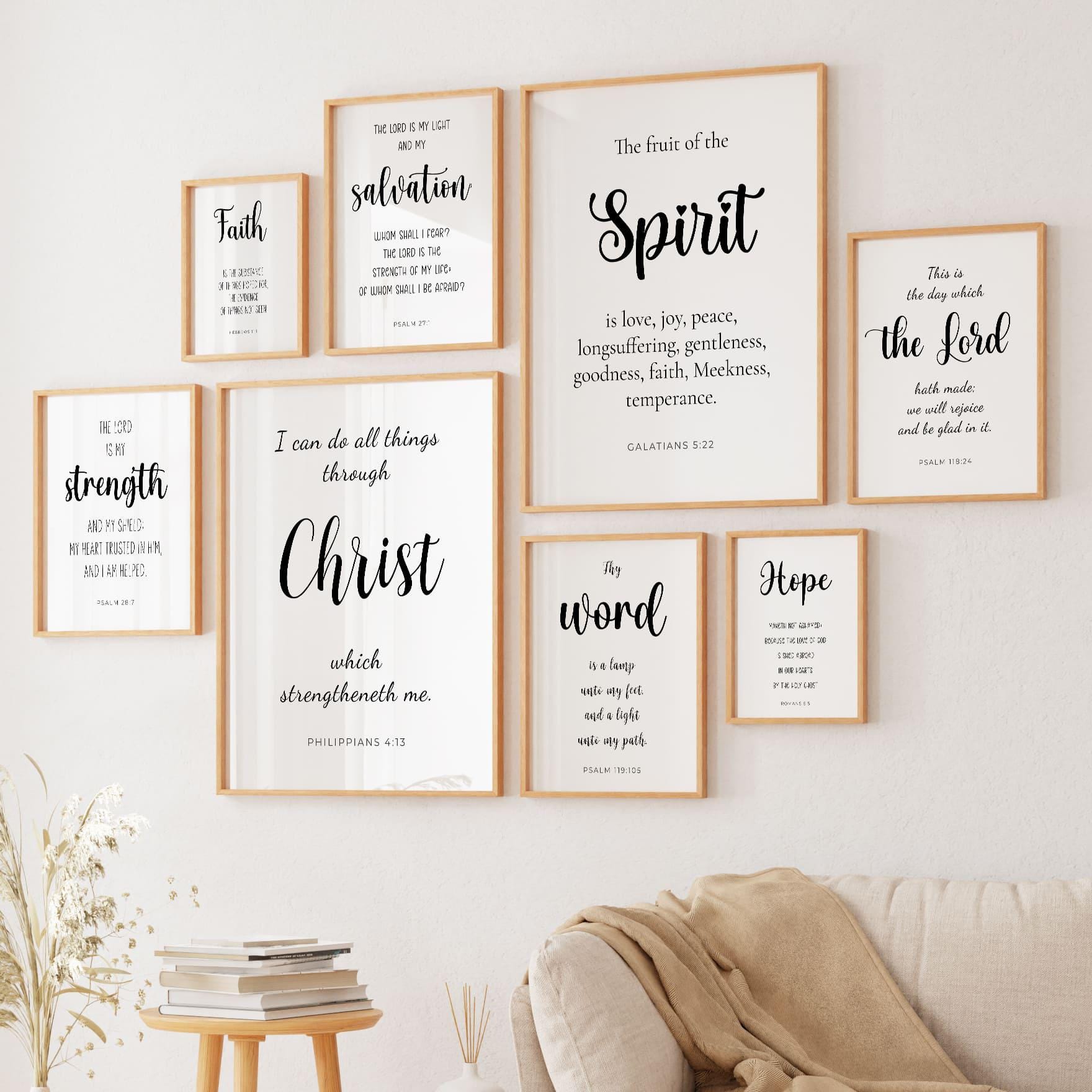 100 KJV Bible Verse Prints | Christian Wall Art | Scripture Printable ...