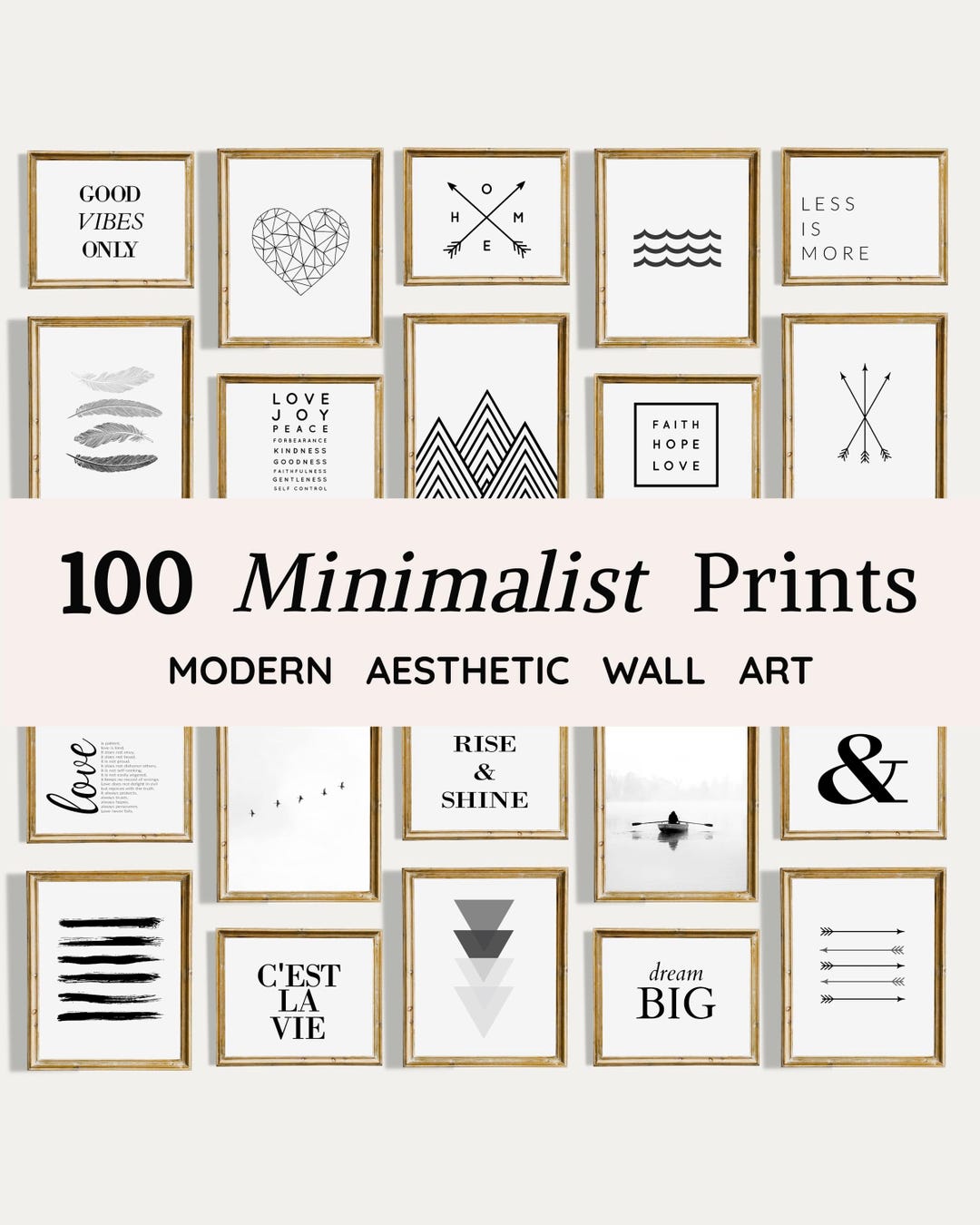 100 Minimalist Gallery Wall Art Prints | Modern Home Decor | Minimalist ...