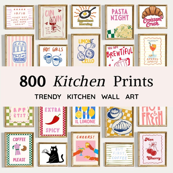 kitchen wall art, kitchen print, food prints, modern... Kitchen Prints - Etsy UK