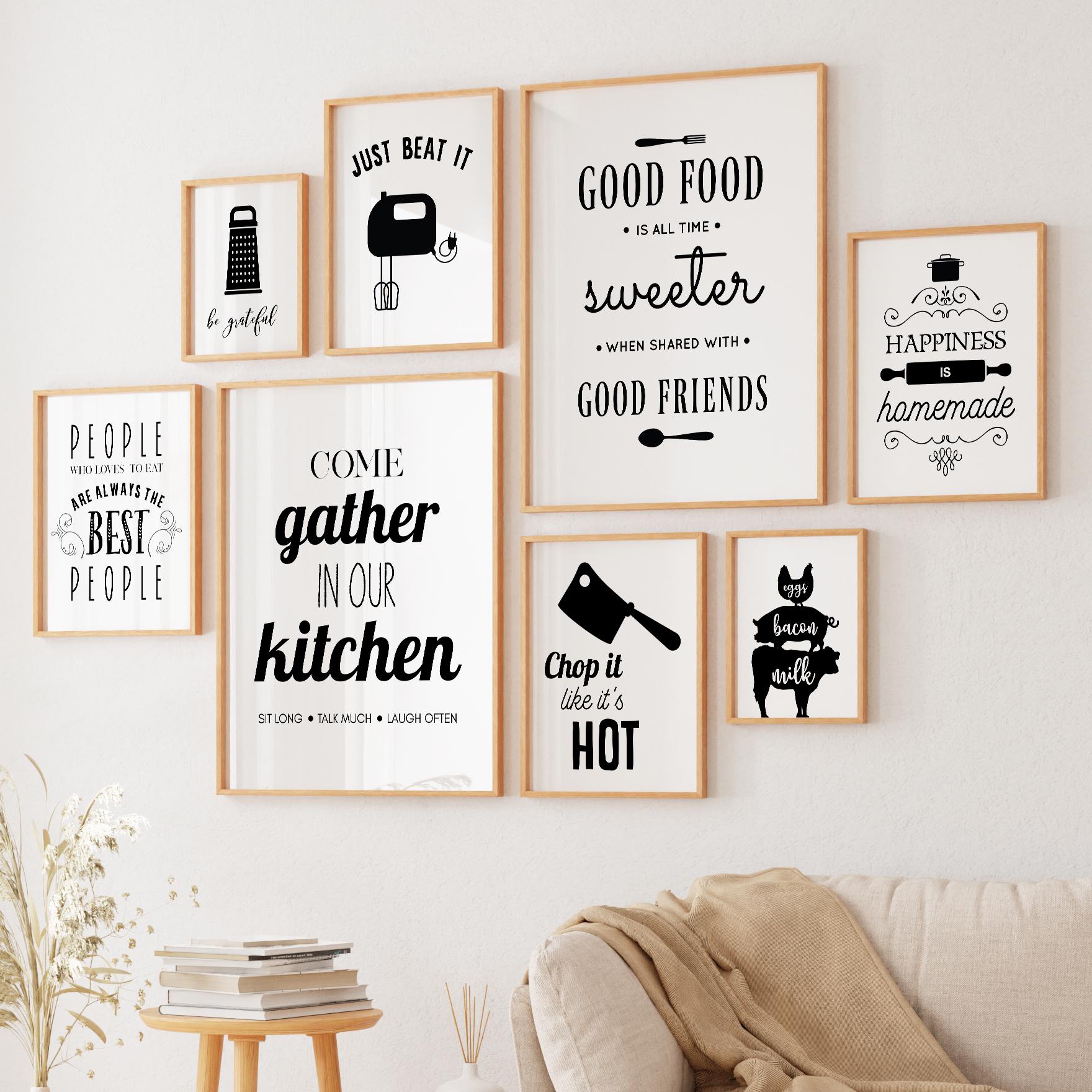 500 kitchen wall art prints bundle, retro food and... 500 Kitchen Wall Art Prints | Food & Drink | Bar Cart Decor | Dining ...