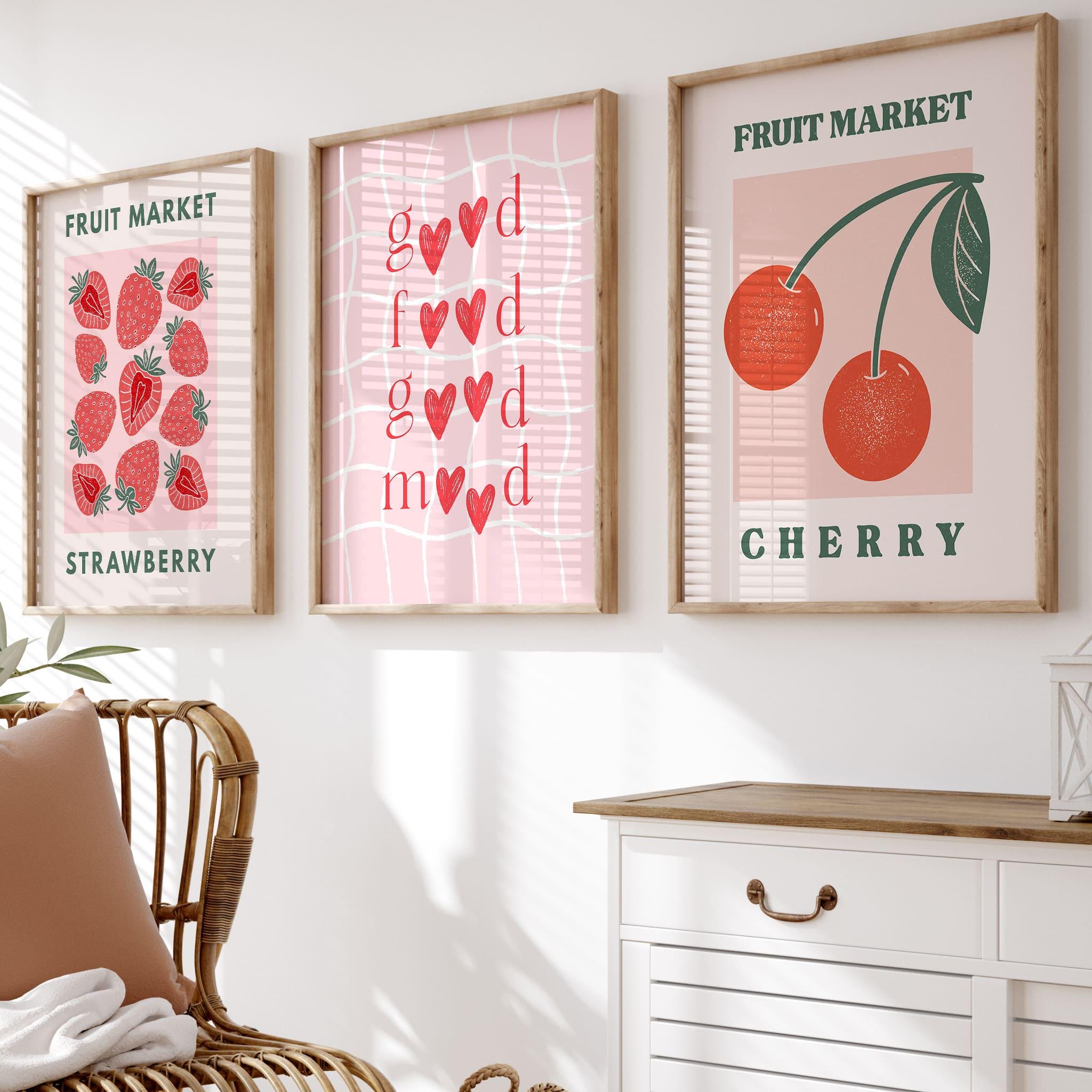 retro kitchen prints, set of 3, food wall art (digital... 100 Retro Kitchen Prints | Trendy Gallery Wall Art, Food Poster ...