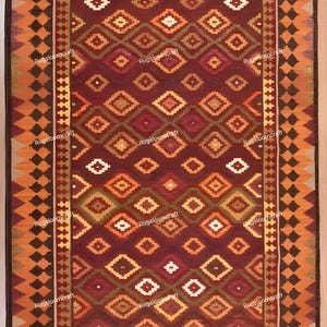 Handwoven Wool  Kilim Rug,  Contemporary Dhurrie Custom Swedish Scandinavian Designer Handmade Flatweave Rug for Living Room, Home Decor