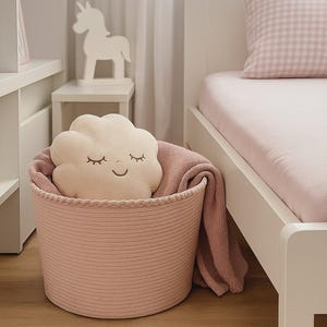 Large cotton rope storage basket