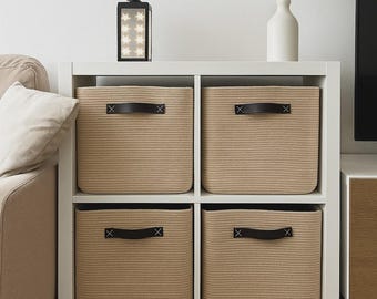 Handmade Cotton Cord Basket for Ikea Kallax Shelf