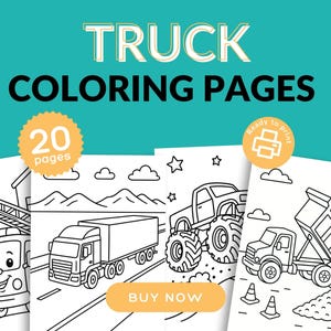 Truck Coloring Pages for Kids: 20 Printable Vehicle Designs (PDF Download)