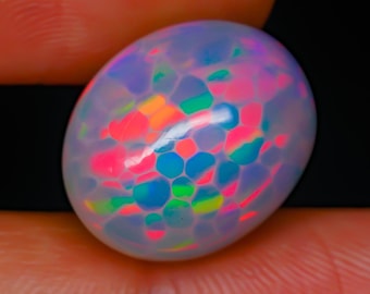 Honingraat vuuropaal 7,60 karaat cabochon losse natuurlijke Ethiopische edelsteen