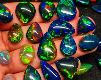 Natuurlijke Ethiopische Black Opal Cabochon Kavel: Fire Opal-sieraden maken