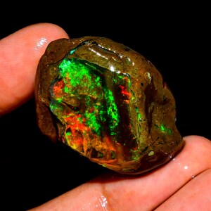 Welo Fire Ethiopian Opal Rough Gemstone: Natural Jewelry Making Stone, 63 Ct
