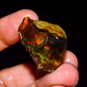 Welo Fire Ethiopian Opal Rough Gemstone: Natural Jewelry Making Stone, 33.5 Ct