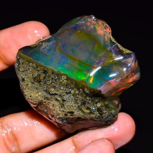 Welo Fire Opal Rough Gemstone: 209 Ct Ethiopian Opal for Jewelry Making