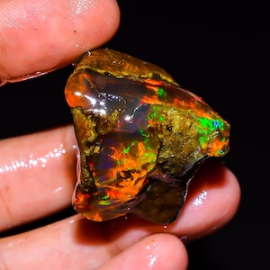 Welo Fire Ethiopian Opal Rough Gemstone: Natural Jewelry Making Stone, 85 Ct