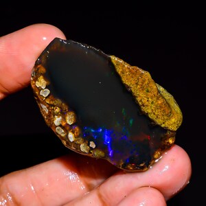 Welo Fire Ethiopian Opal Rough Gemstone: Natural Oil, Jewelry Making, 55 Ct