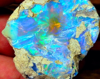Naturlig etiopisk opal, grov, 62,6 ct, kristallvit opal för smyckestillverkning