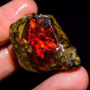 Welo Fire Opal Rough: Ethiopian Gemstone for Jewelry Making, 62.5 Ct