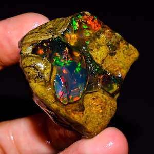 Welo Fire Ethiopian Opal Rough Gemstone: 130 Ct Jewelry Making
