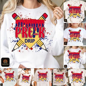 Back To School PNG Bundle: Ice Cream Drip, Teacher Pencil (Digital Download)