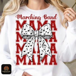 Marching Band Mama PNG: Coquette Maroon Design (Digital Download)