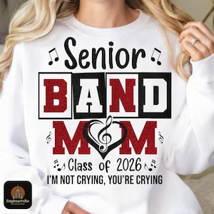 Senior Band Mom 2026 SVG: Cheer & Marching Band Design (Digital Download