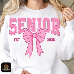 Coquette Senior 2026 SVG: Pink Bow Graduation Shirt Design (Digital Download)