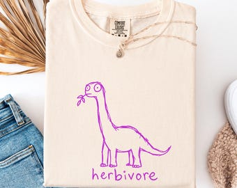 T-shirt dinosaure herbivore humoristique avec un brontosaure vegan - Cadeau végétalien