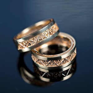 Wedding Band in 18K gold. Lovely and unique wedding ring. Original design by Luis Méndez Artesanos. Unit pricing