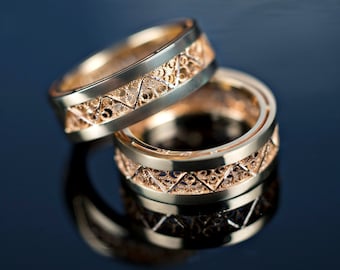 Wedding Band in 18K gold. Lovely and unique wedding ring. Original design by Luis Méndez Artesanos. Unit pricing