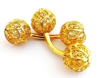 Beautiful Cufflinks of Filigree Balls in 18K gold. Unique jewel. Authentic handcrafted cufflinks. Wedding cufflinks. Luis Méndez Artesanos.