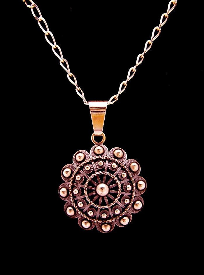 Colgante de Botón Charro cadena en plata de ley 925. - Etsy España