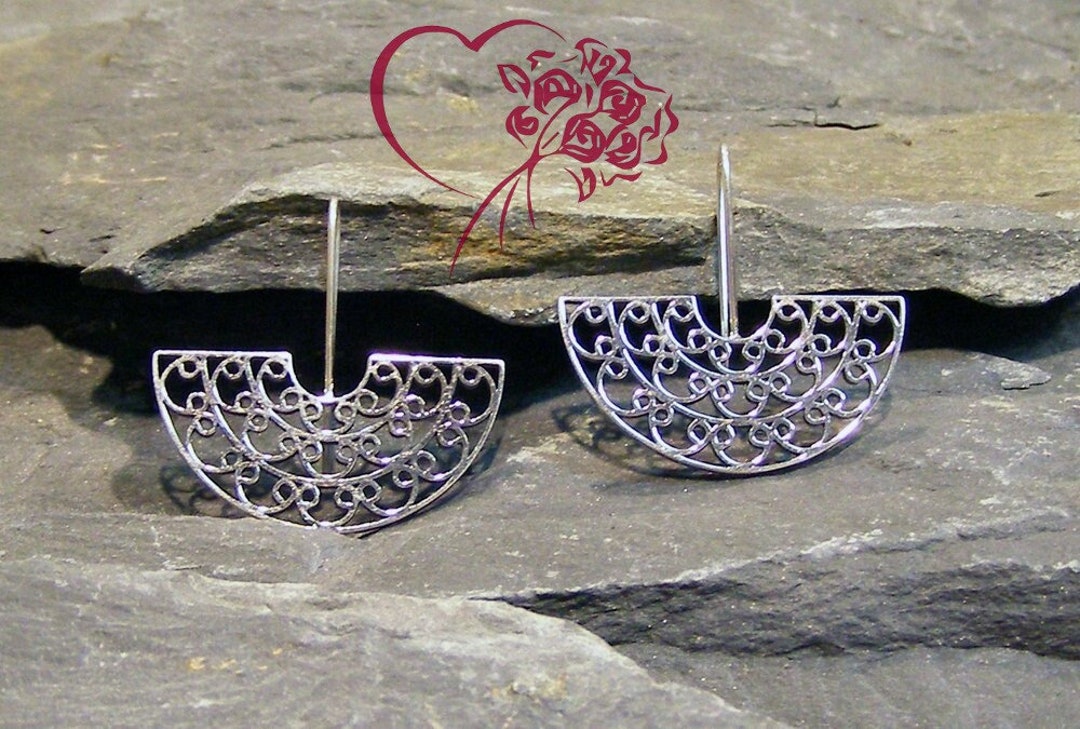 Pendientes Martillados Tribales De Plata Pendientes Boho - España