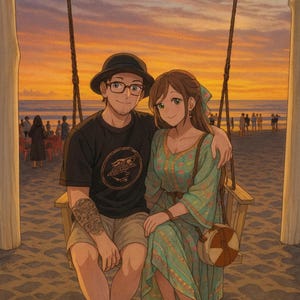 Custom Anime Family Portrait | Digital Cartoon Style Art | Couple or Family Illustration from Photo