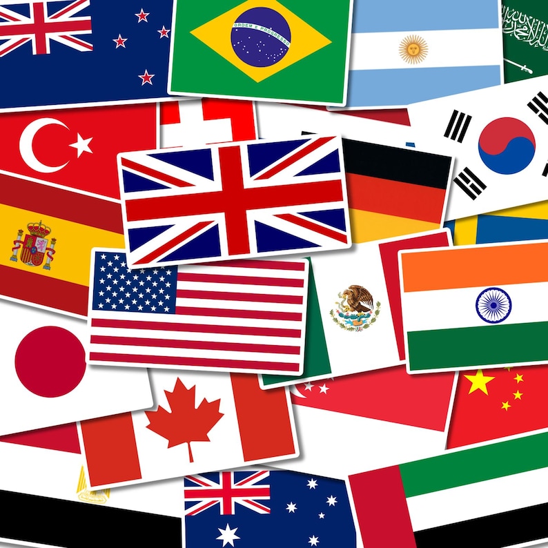May include: A collage of various national flags including the United States, United Kingdom, Canada, Japan, Brazil, Argentina, Spain, Turkey, Switzerland, Germany, South Korea, Mexico, India, Australia, and the United Arab Emirates arranged together.