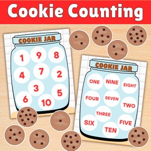Cookie Counting Activity Matching Numbers 1-10 Homeschool Learning Activity Preschool Kindergarden Educational Resource Digital Printable