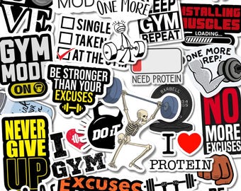 100 Gym Fitness Motivation Stickers Pack, Gym Fitness Vinyl Sticker,Gym Motivation Stickers, Waterproof Laptop Stickers, Gift Fitness Quotes