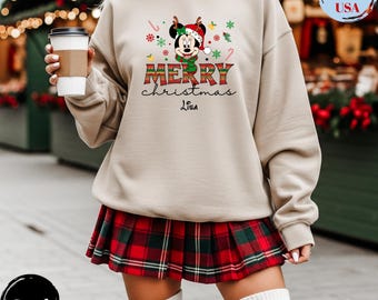 Custom Disney Family Christmas Shirt, Matching Christmas Tees, Personalized Disney Character Christmas Shirt, 2025 Mickey’s Very Merry Shirt