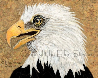 ACEO Card, Bald Eagle, bird art, bird ACEO, ACEO cards, bird decor, Ellen Strope, prints, art