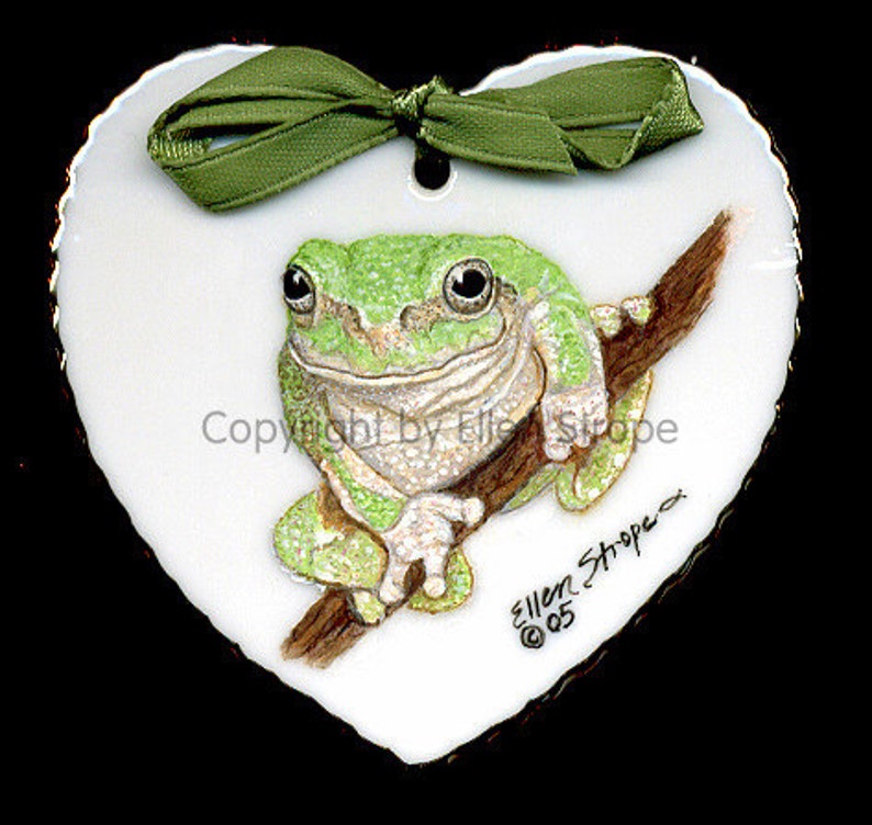 CARD, FROG, Tree Frog, Note card, Frog Decor, Ellen Strope, Frogs, Green, Tree, Greeting Cards image 1