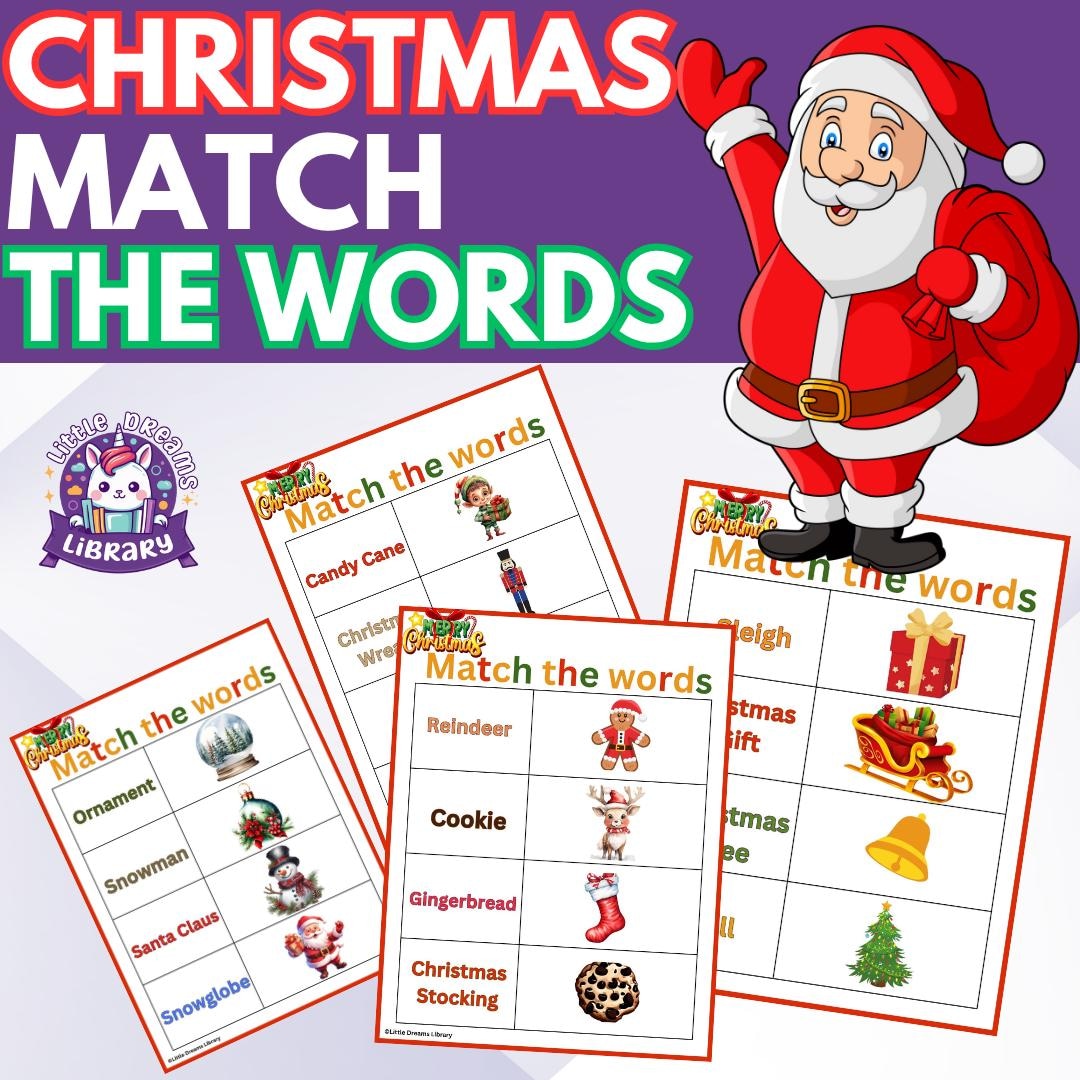 Christmas Vocabulary Game – Match the Words, Holiday Learning (PDF) - Etsy