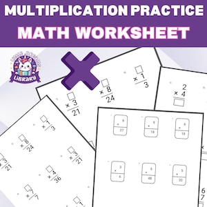 Multiplication Worksheets Printable, Times Tables Practice, 3rd Grade Math Drills, Missing Factor Problems, Homeschool Resource