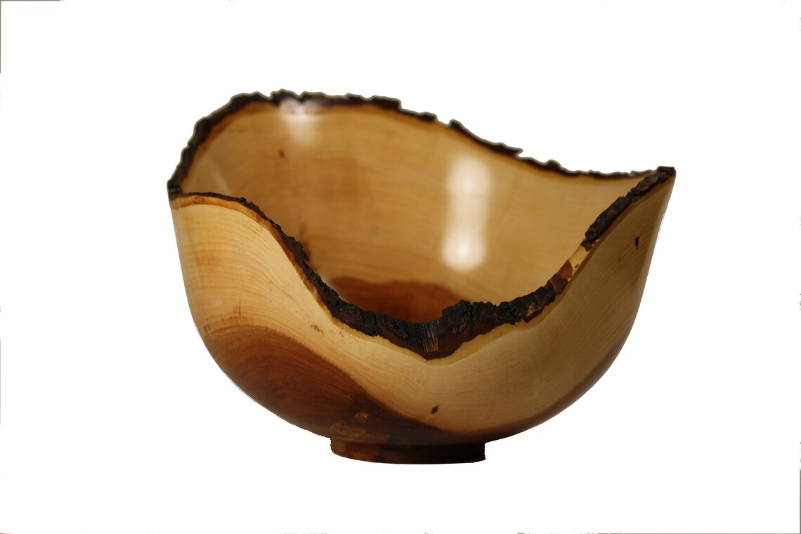 Natural barkedged Crab Apple wood decorative handturned bowl Etsy