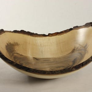 Natural bark-edged Amur Maple hand turned bowl
