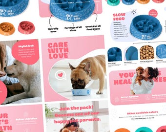 Plantillas Diseños de productos de Amazon Contenido A+ Canva Descarga digital Listado para vendedores de Amazon Suministros para mascotas Tema gráfico